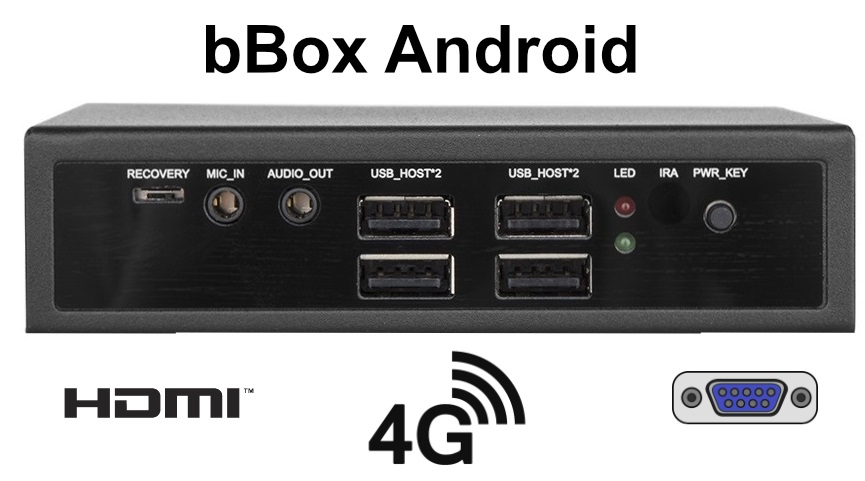 Niewielki komputer przemysowy z wzmocnion obudow (LAN + COM + HDMI) system Android