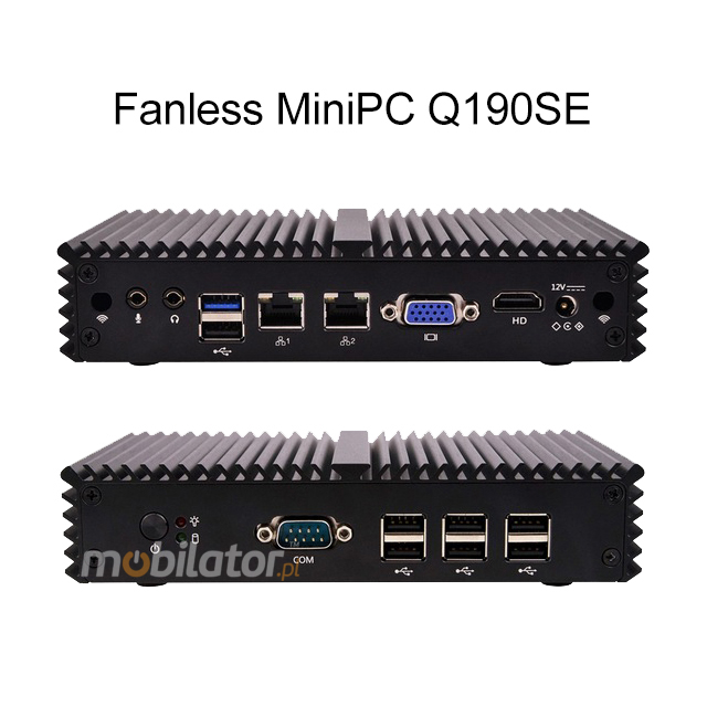 Komputer Przemysowy Fanless MiniPC mBOX Q190SE v.2 mobilator ssd intel celeron