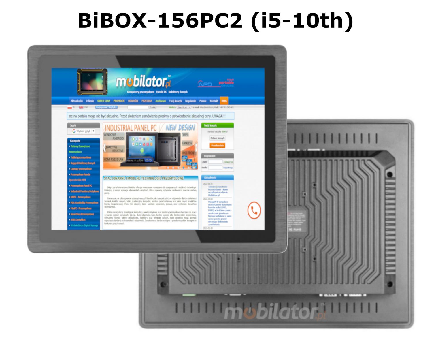 odporny i pojemny panel BIBOX-156PC2 z WiFi I bluetooth