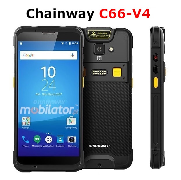 Chainway C66-V4 v.4 wstrzsoodporny przemysowy wytrzymay odporny smartfon NFC 4G IP65 skaner kodw kreskowych 2D Datalogic