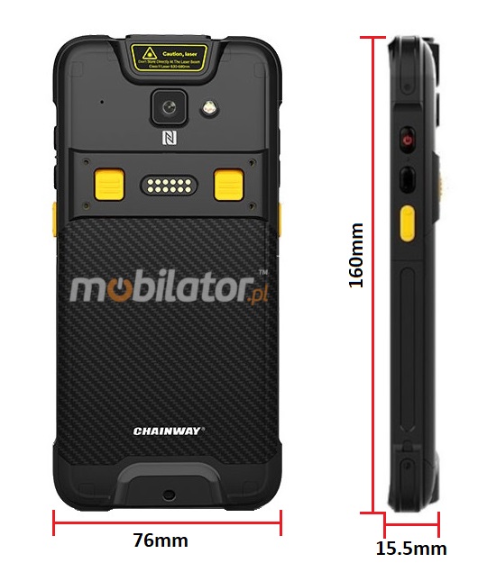 Chainway C66-V3 v.5 wzmocniony smartfon odporny wygodny stylowy design skaner kodw kreskowych 2D Coasia
