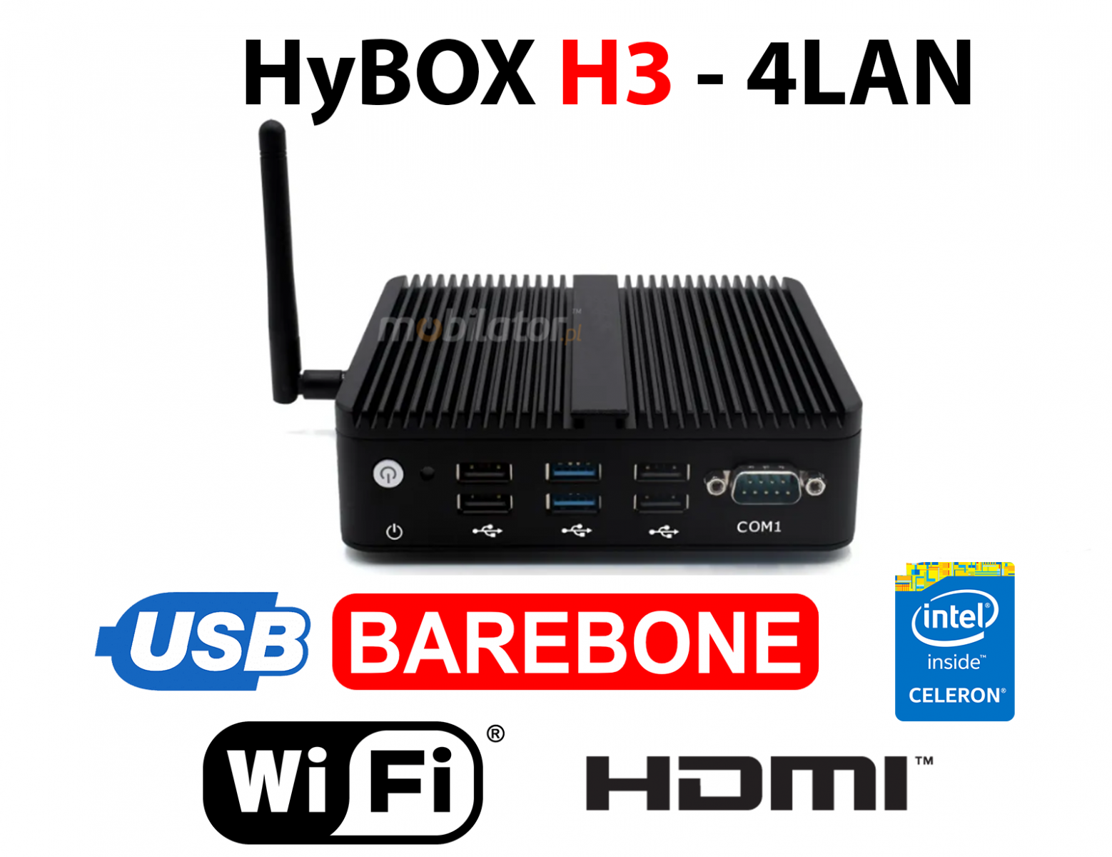 HyBOX H3-4LAN may niezawodny szybki i wydajny mini pc w metalowej obudowie przystosowany do pracy na hurtowni