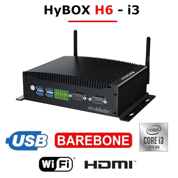 HyBOX H6 - i3 may niezawodny szybki i wydajny mini pc bezwentylatorowy BAREBONE