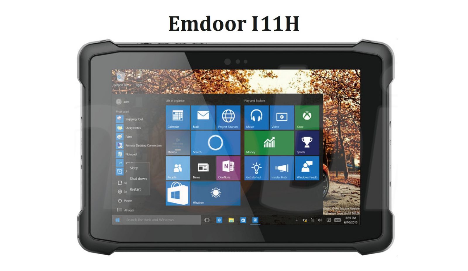 Emdoor I11H v.6 - Wstrzsoodporny dzisiciocalowy tablet z NFC, 4G i Windows 10 Home, czytnikiem kodw 1D MOTO, Bluetooth 4.2, 4GB RAM pamici oraz dyskiem 64GB