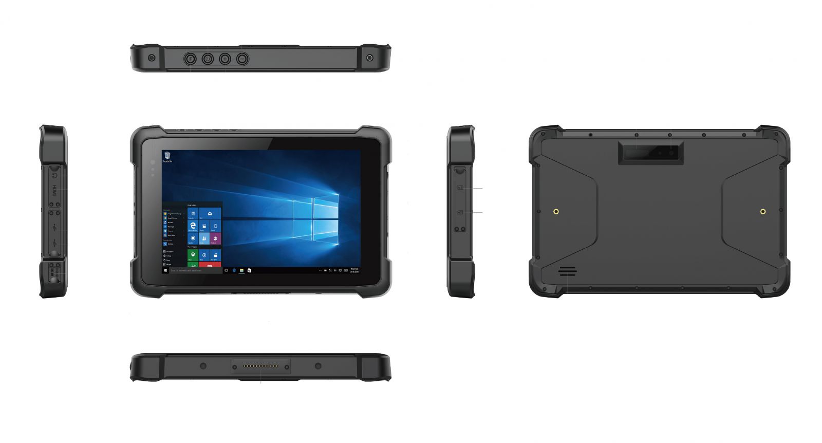 Emdoor I81H v.5 - Wytrzymay, omiocalowy tablet z czytnikiem kodw 1D MOTO, Bluetooth 4.2, 4GB RAM pamici, dyskiem 64GB, NFC, 4G i Windows 10 PRO