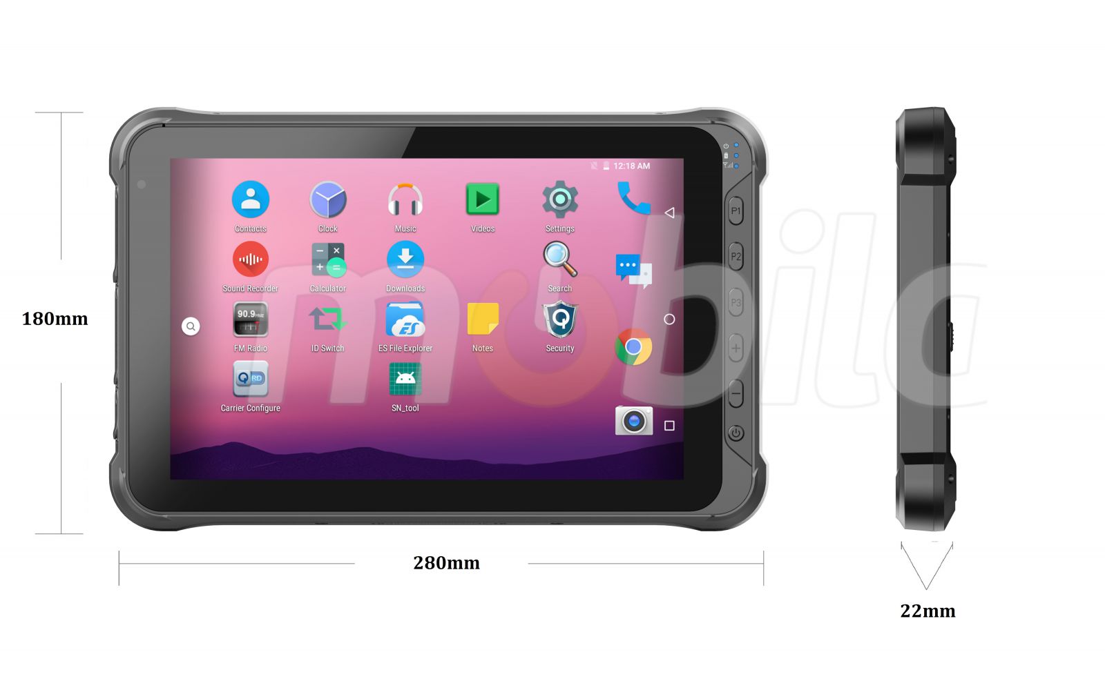 Emdoor Q15P v.7 - Wodoodporny 10-calowy tablet z czytnikiem kodw kreskowych 2D Honeywell, norm IP65 + MIL-STD-810G,4GB RAM, dyskiem 64GB ROM, BT4.1, RJ-45 