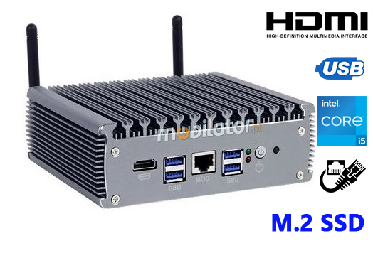 yBOX-X56-(6LAN)-I5 MiniPC idealny do zastosowa przemysowych i biurowych, z Wifi, 8GB RAM, 256GB M.2 SSD