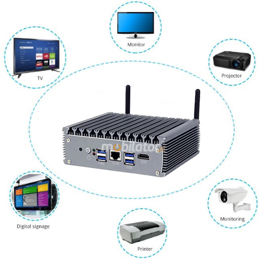 yBOX-X56-(6LAN)-I5 Wielozadaniowy przemysowy MiniPC, 6 LAN, USB, 256GB SSD