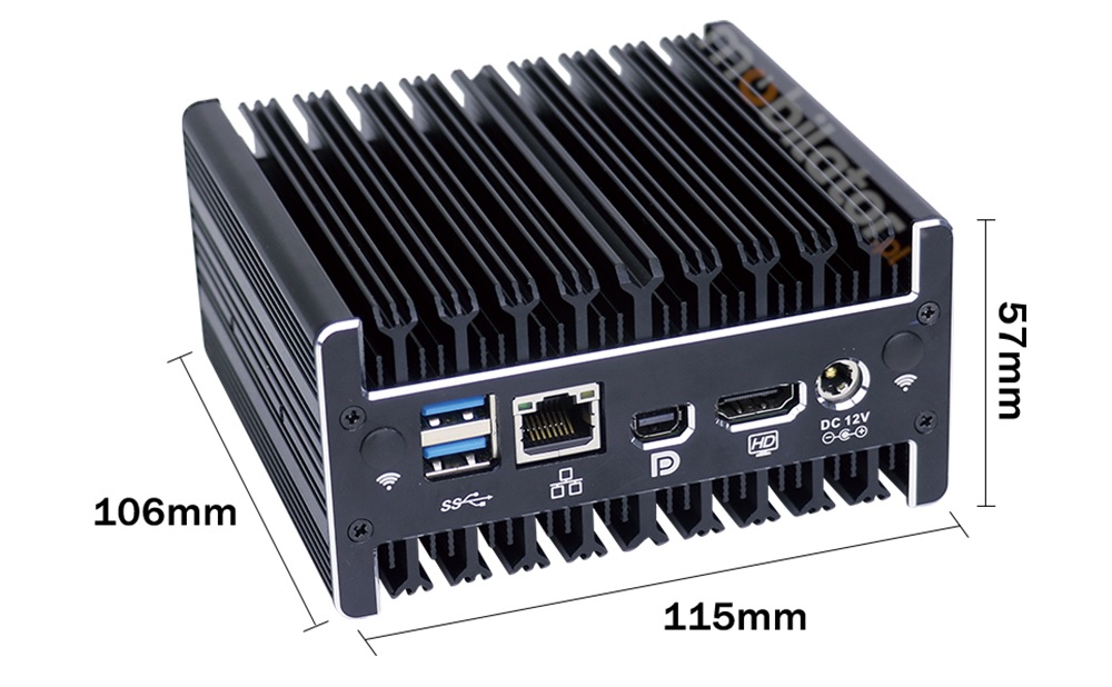 IBOX C4 v.2 - Przemysowy miniPC z procesorem Intel Core i3, WiFi, BT, 8GB RAM DDR4 i dyskiem 256GB SSD, portem USB i mini DP