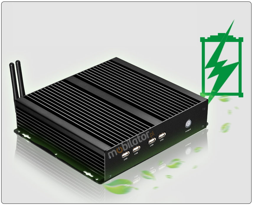 Wytrzymay Bezwentylatorowy Mini Komputer Przemysowy z 4-ema portami COM RS232  -  MiniPC yBOX - X26G (4COM) mobilator pl usb lan vga hdmi energy saving