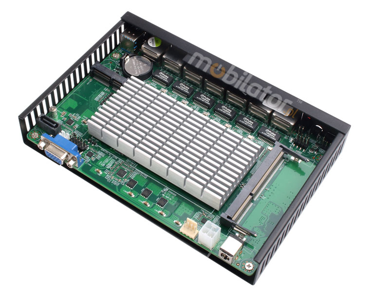 Wzmocniony Bezwentylatorowy Komputer Przemysowy z 6-cioma kartami sieciowymi LAN - MiniPC yBOX-X33 - 1007U plyta glowna srodek vga intel mobilator wzmocniony szybki 6x lan rj45