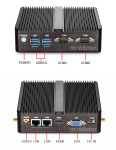 Przemysowy bezwentylatorowy mini Komputer MiniPC yBOX GX30 (2 LAN) - 3805U Barebone - zdjcie 4