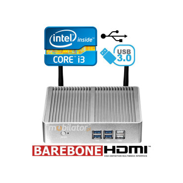 Minikomputer przemysowy bezwentylatorowy MiniPC yBOX X32 i3 4010Y Barebone