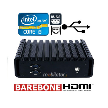 Bezwentylatorowy przemysowy mini komputer IBOX-603 i3 6100U Barebone