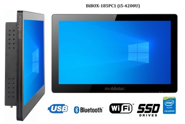 BiBOX-185PC1 (i5-4200U) v.9 - Nowoczesny panelowy komputer z dotykowym ekranem, WiFi i rozszerzonym dyskiem SSD (512 GB)