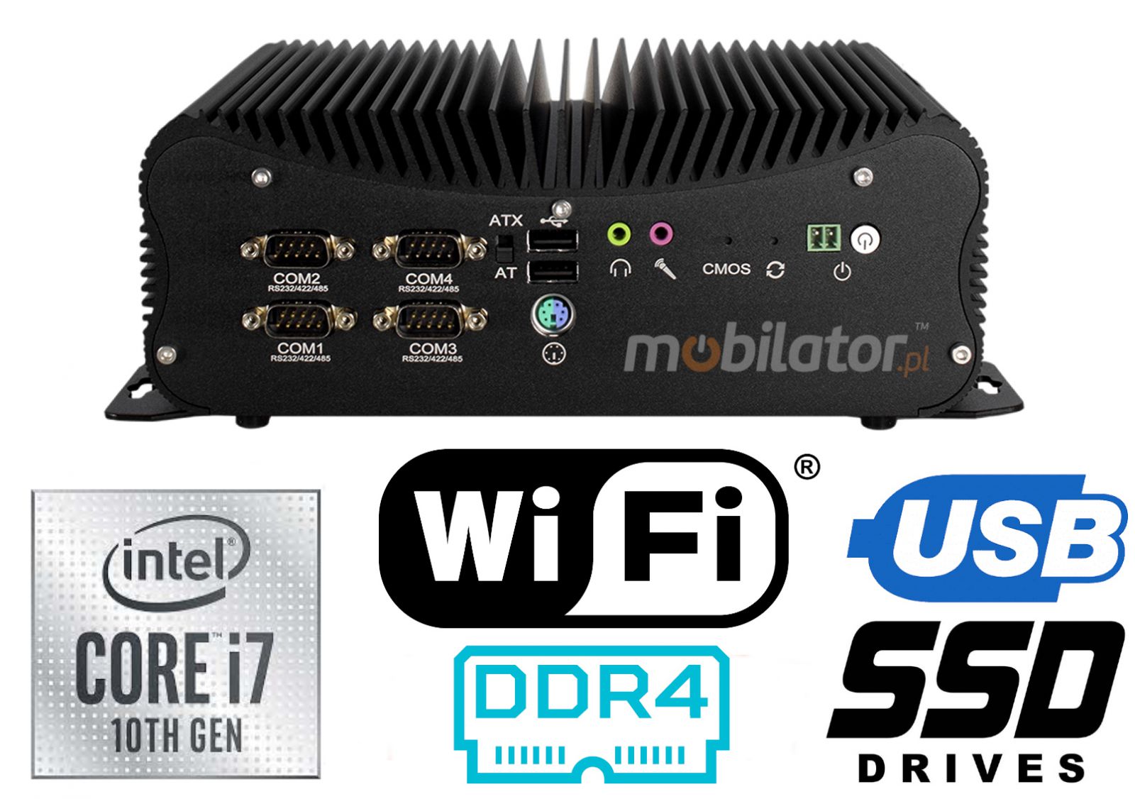 HyBOX 1012B-D4 Intel Core i7 mały niezawodny odporny dobry i wydajny komputer przemysłowy