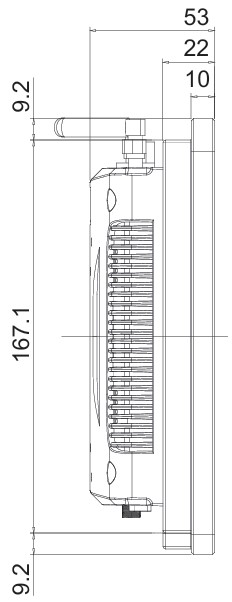 Mobitouch 101A-LF+2D Przemysłowy komputer panelowy wymiary produktu