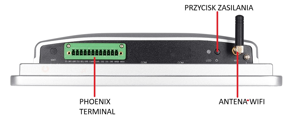 Mobitouch 101A-LF+2D Przemysłowy komputer panelowy z RS232