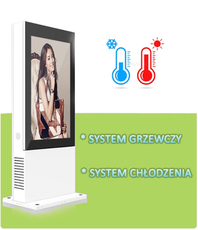 NoMobi Trex 43 cale totem IP65 system grzewczy system chłodzenia klimatyzacja