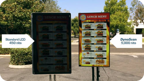 nomobi terx Hi43 cale totem android porównanie ekranów 2500 3500 5000 nit