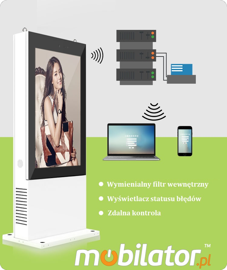 NoMobi Trex Hi43 cale totem zewnętrzny oprogramowanie zarządzanie treścią