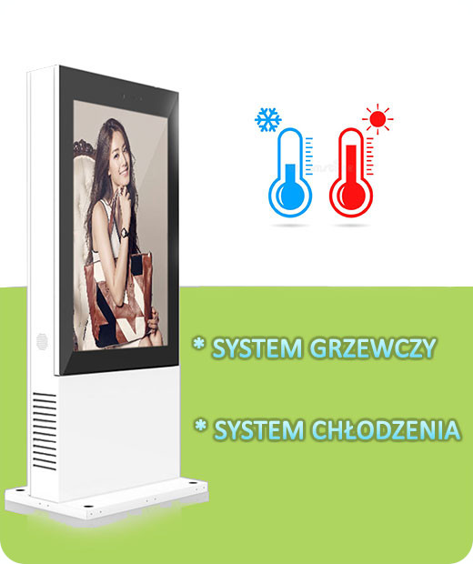 NoMobi Trex Hi43 cale totem IP65 system grzewczy system chłodzenia klimatyzacja