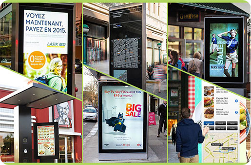 NoMobi Trex Hi43 cale totem zewnętrzny norma odporności IP65 IK10 zastosowanie handel przemysł