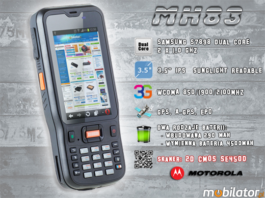 Przemysowy Kolektor Danych MobiPad MH83 RUGGED DATA COLLECTOR MH-83 rfid LF HF 3g wcdma gsm 1d barcode scanner czytnik kodow kreskowych 1d 2d