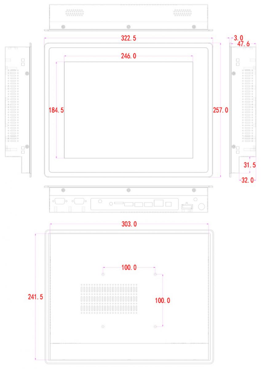 BiBOX-121PC2 (i7-10th) 2xLAN - wymiary Nowoczesny, solidnie wykonany PanelPC