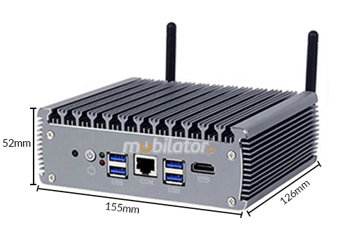 MiniPC yBOX-X56-(6LAN)-C3865U Wymiary Lekki may kompaktowy przemysowy komputer