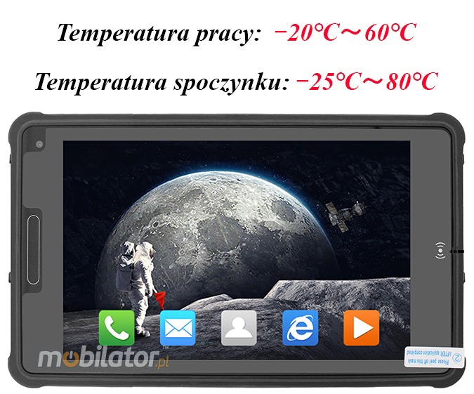 MobiPAD 8TS-5A - Wytrzymay tablet z Android 11, ekranem 8 cali 1920x1200, NFC, wysokiej precyzji GPS, skanerem 2D Newland N1, procesorem 8x2.0GHz, 6GB RAM, 128GB ROM, LTE, norma IP65, odporny na py i wod, idealny do pracy terenowej