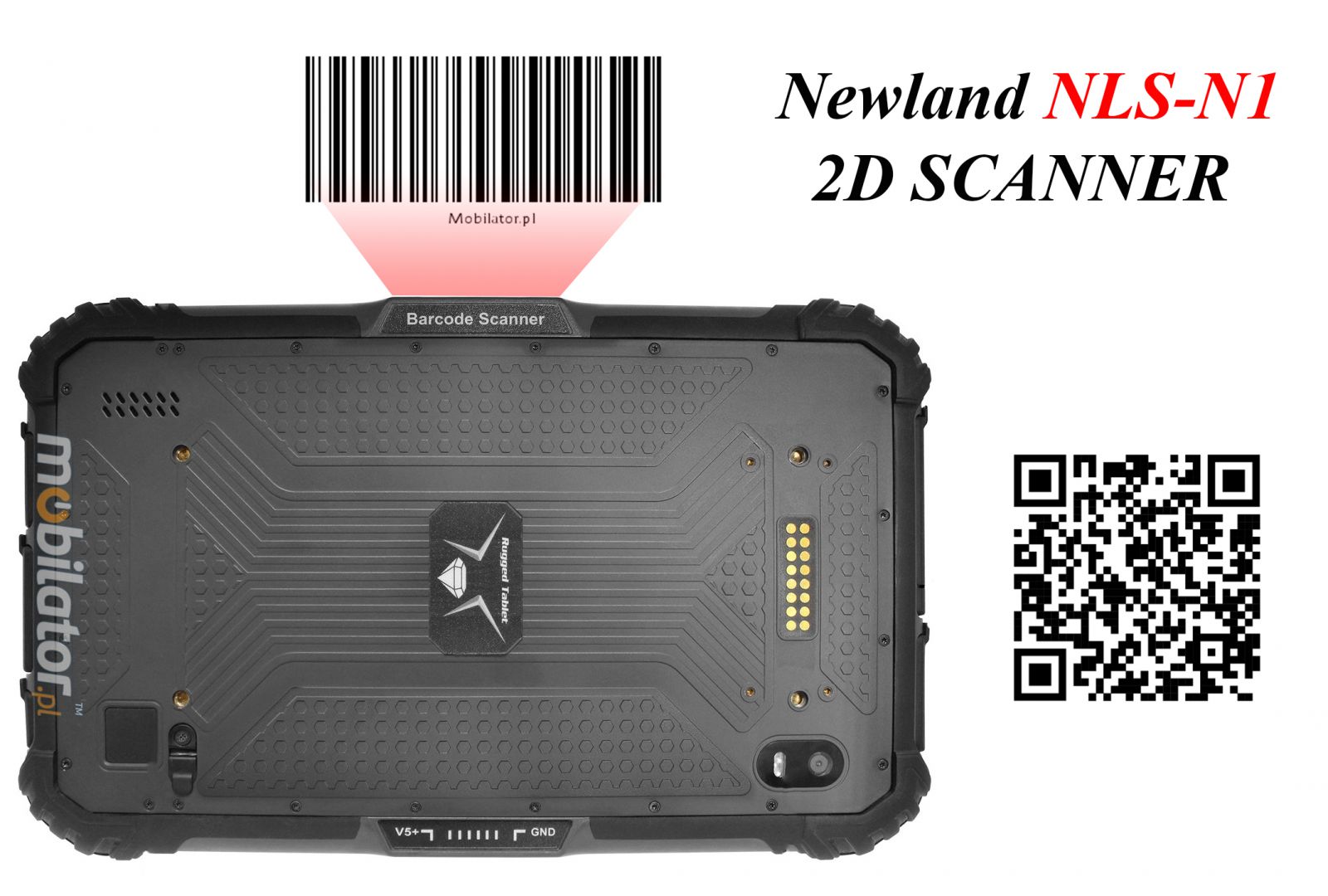 MobiPAD 9TS-J - pancerny tablet przemysowy z ekranem 1000 nits, GPS wysokiej precyzji, UHF RFID 3-4 metry, NFC, skaner 2D Newland N1, czytnik linii papilarnych, Intel Celeron N4500 2x2.8GHz, Windows 10, 4GB RAM, 64GB ROM, IP65, odporny na upadki