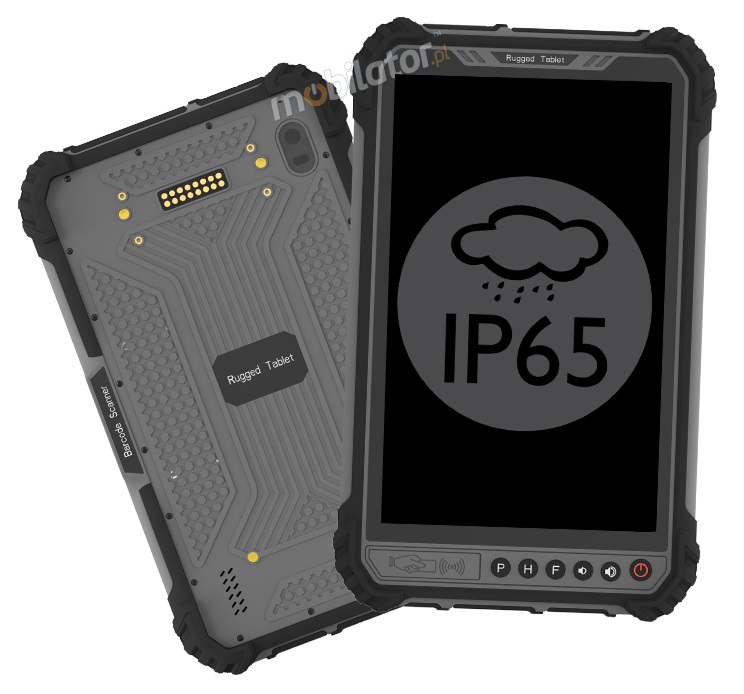 MobiPAD 9TS-J - wytrzymay tablet z GPS wysokiej precyzji, UHF RFID 3-4 metry, NFC, skaner 2D Newland N1, czytnik linii papilarnych, Intel Celeron N4500 2x2.8GHz, Windows 10, ekran dotykowy 8 cali, 4GB RAM, 64GB ROM, IP65, odporny na upadki i wodoodporny