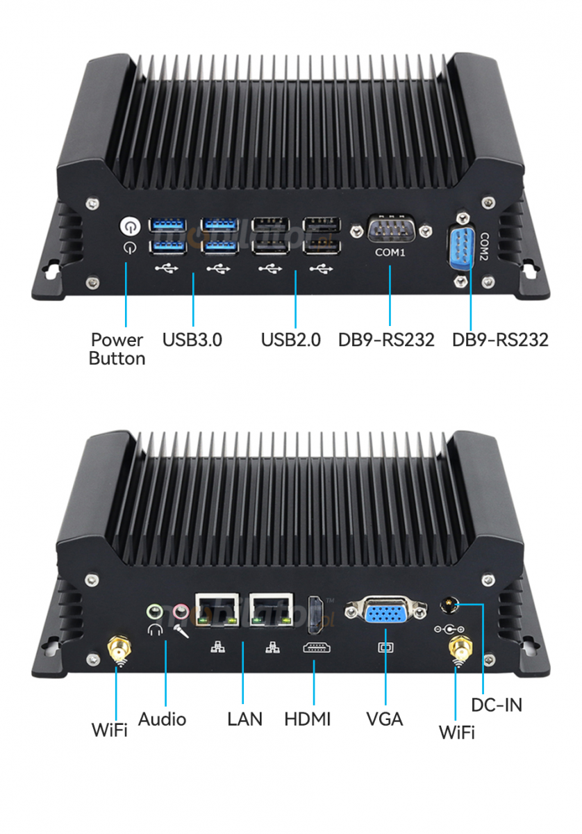 MiniPC yBOX X58 Przystosowany do przemysu i biura MiniPC Szybki komputer przemysowy Profesjonalny przemysowy komputer Stacjonarny komputer przemysowy Uniwersalny  przemysowy komputer Lekki may przemysowy komputer